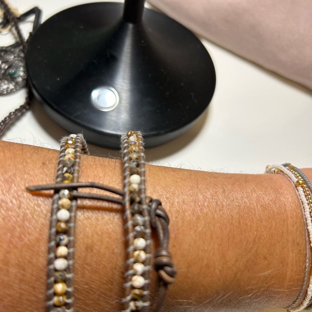 Chan Luu 3 Wrap Faceted Stone Bracelet - Picture 4 of 9
